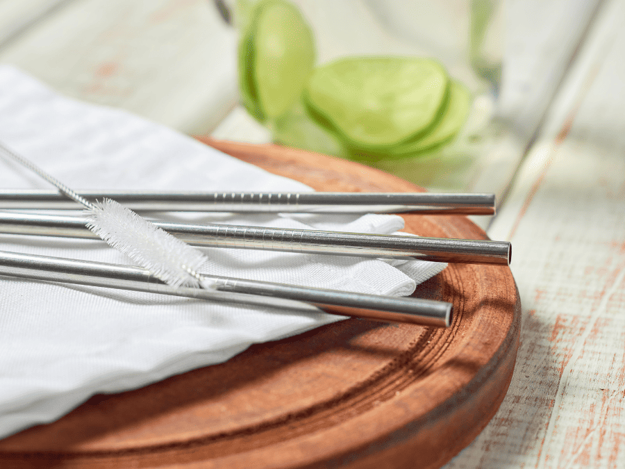 Zero waste kitchen stainless steel straws.