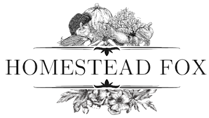 homestead fox logo in black and white
